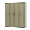Kleiderschrank 200 x 60 x 200 cm Holzwerkstoff Beige mit 4 Türen im klassischen Stil