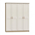 Kleiderschrank 180 x 60 x 200 cm Holzwerkstoff Weiß/Eiche Landhausstil