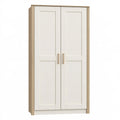 Kleiderschrank 80 x 50 x 180 cm Weiß/Eiche Holzwerkstoff mit 2 Türen Landhausstil
