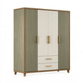 Kleiderschrank 160 x 55 x 200 cm Holzwerkstoff Grün Weiß moderner Stauraum