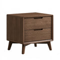 Nachttisch 50 x 40 x 55 cm Holz Dunkelbraun mit 2 Schubladen Mid-Century-Stil