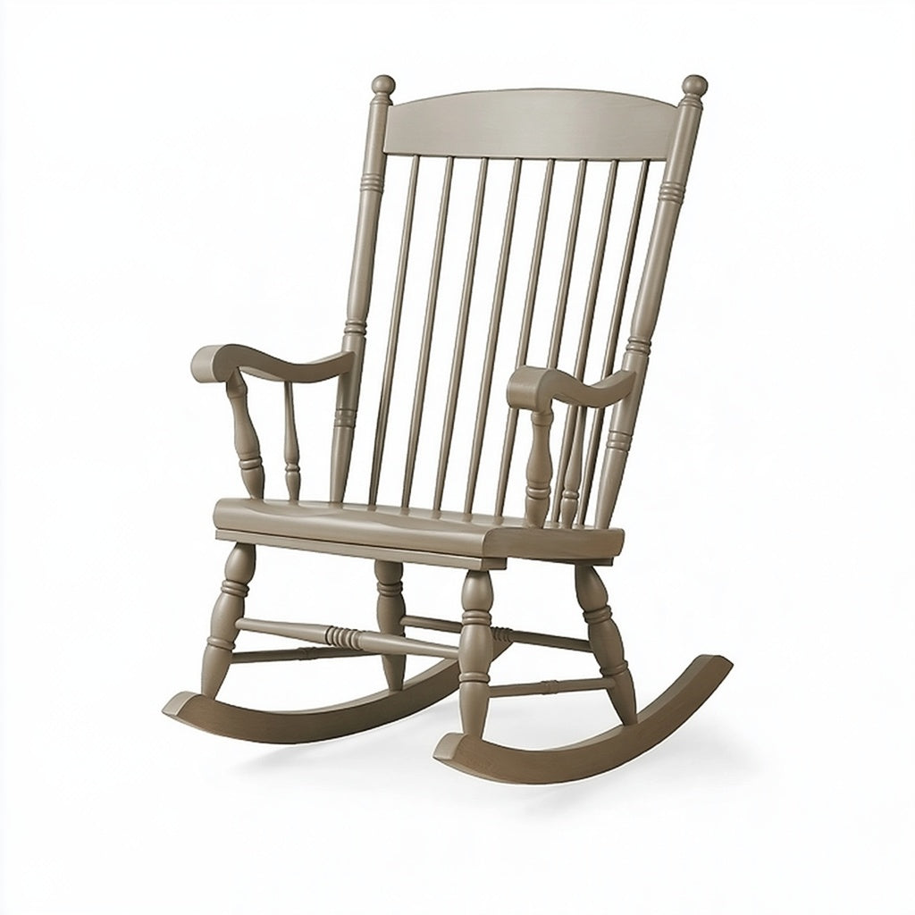 Schaukelstuhl 68 x 60 x 110 cm aus Holz in Taupe mit Armlehnen im Landhausstil