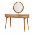 Schminktisch 120 x 45 x 145 cm Holzoptik Braun mit Spiegel und Schubladen