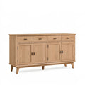 Sideboard 180 x 45 x 90 cm Holz eichefarben mit 4 Türen und 4 Schubladen