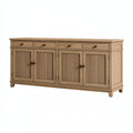 Sideboard 180 x 45 x 90 cm Holz Eichefarben mit 4 Türen 4 Schubladen Lamellenfront