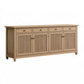 Sideboard 180 x 45 x 90 cm Holz Eichefarben mit Lamellentüren im modernen Stil