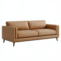 2-Sitzer Sofa 180 x 85 x 82 cm in Cognacbraun mit Lederoptik und Holzfüßen - Modernes Wohnzimmer Sofa