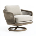 Drehsessel 85 x 82 x 78 cm Beige Braun mit Textilbezug und Kordelgeflecht