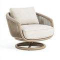 Drehsessel 80 x 85 x 82 cm Holz Seilgeflecht Beige Modern