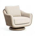 Drehsessel 85 x 80 x 85 cm Beige Textil Holzgestell moderner Loungesessel