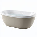 Freistehende Badewanne 170 x 80 x 58 cm Acryl Weiß Beige mit geriffelter Oberfläche