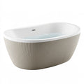 Freistehende Badewanne 170 x 80 x 58 cm Weiß oval mit geriffelter Außenfläche
