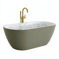Freistehende Badewanne 170 x 80 x 58 cm Acryl Olivgrün Weiß oval modern